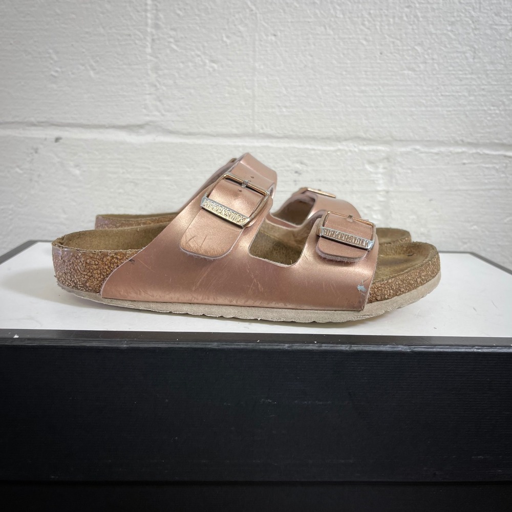 Birkenstock Arizona Metallic Copper Sandals Slip On Kids Size 31 EU/13-13.5 U